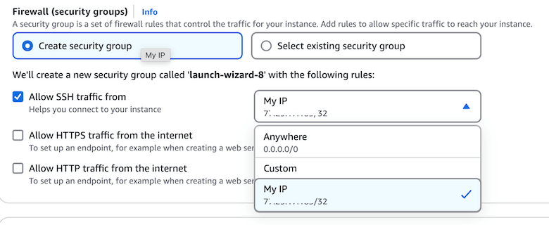 Set your custom IP for SSH Access