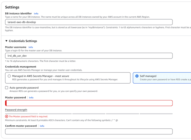RDS Mysql settings