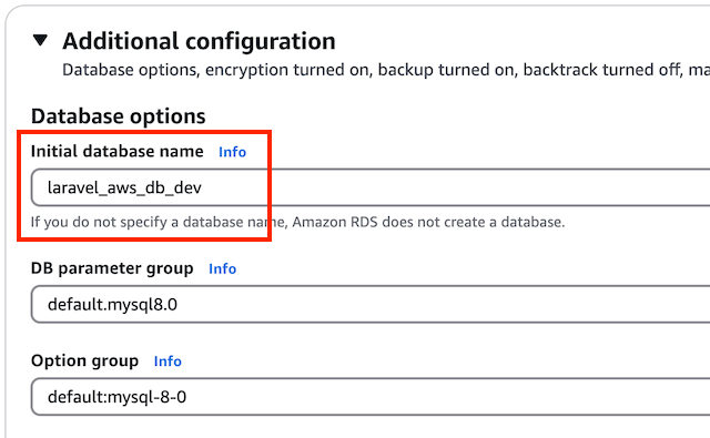 Set a Database Name 
