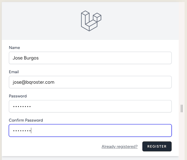 Register an USER to confirm migration run successfully